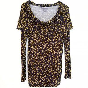 A Pea in the Pod Maternity Floral Blouse Draped Neck SOFTr M